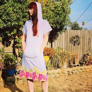 Vintages 70s hooded midi retro hippie gypsy dress